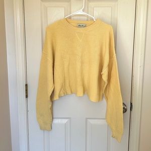 Eddie Bauer Yellow Cropped Sweater, size L